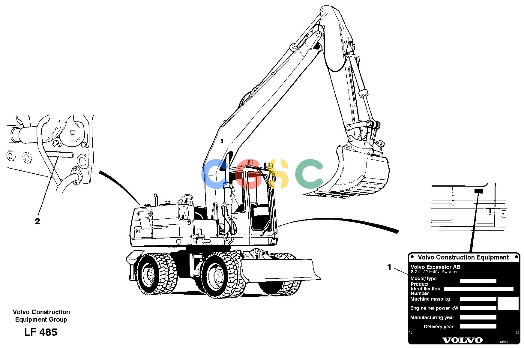 沃尔沃零件查询EW200 Product identification plateSER NO 3175- NoneNoneNoneAutodata Volvo online