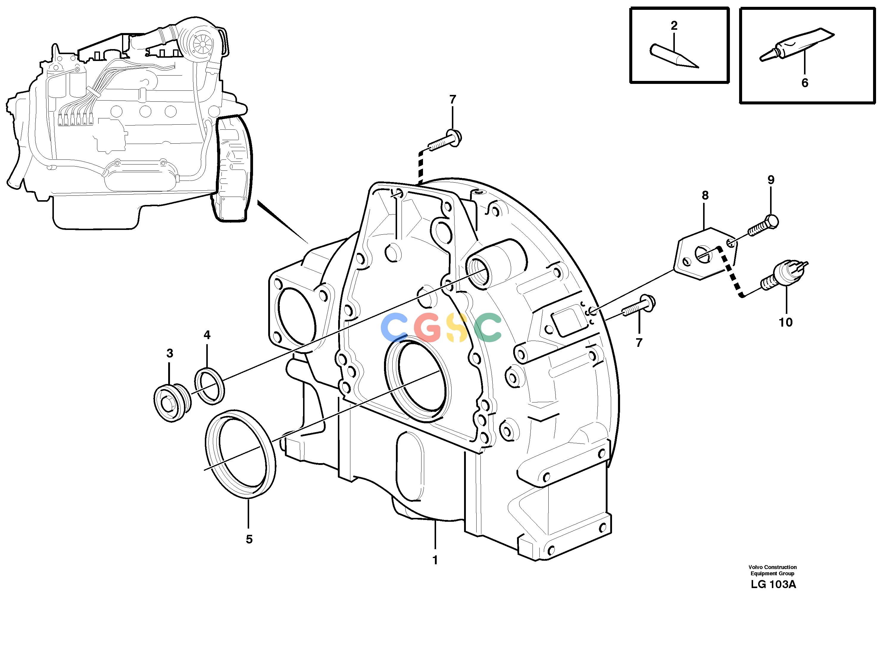 沃尔沃零件查询EC200 Flywheel housingSER NO 2760- NoneNoneNoneAutodata Volvo online