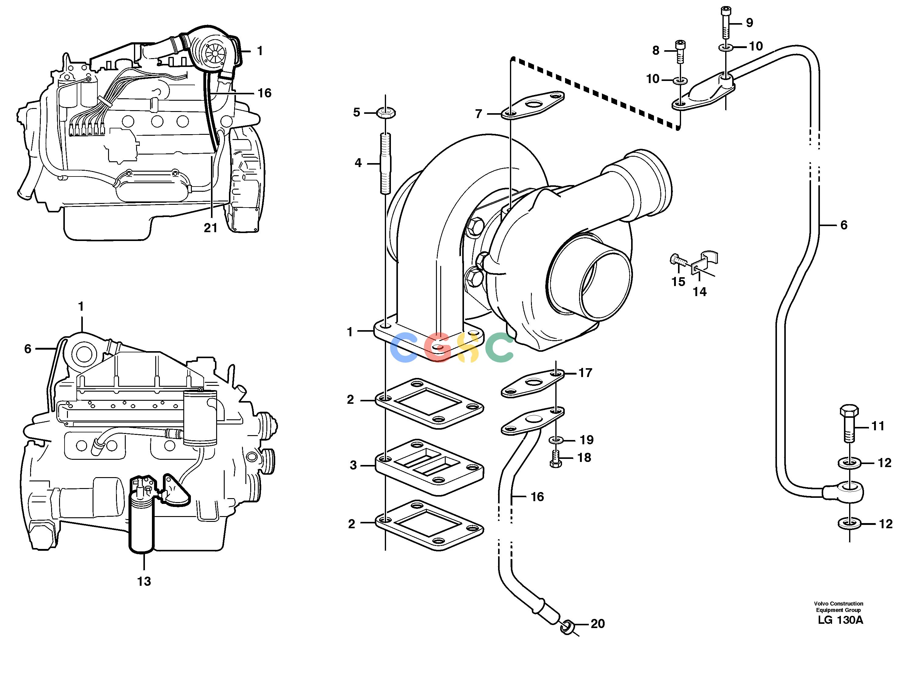 沃尔沃零件查询EC200 Turbocharger with fitting partsSER NO 2760- NoneNoneNoneAutodata Volvo online