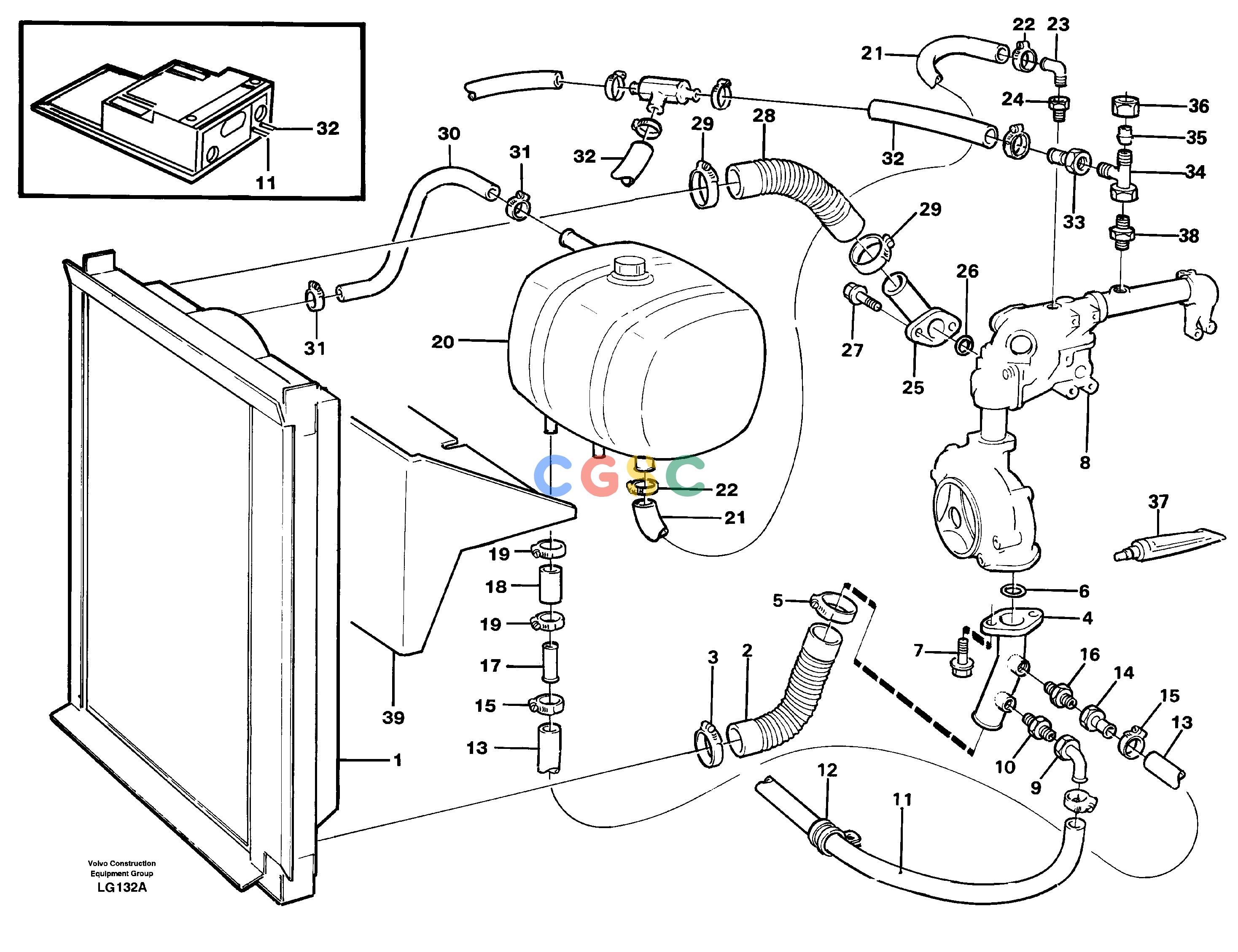 沃尔沃零件查询EC200 Cooling systemSER NO 2760- NoneNoneNoneAutodata Volvo online