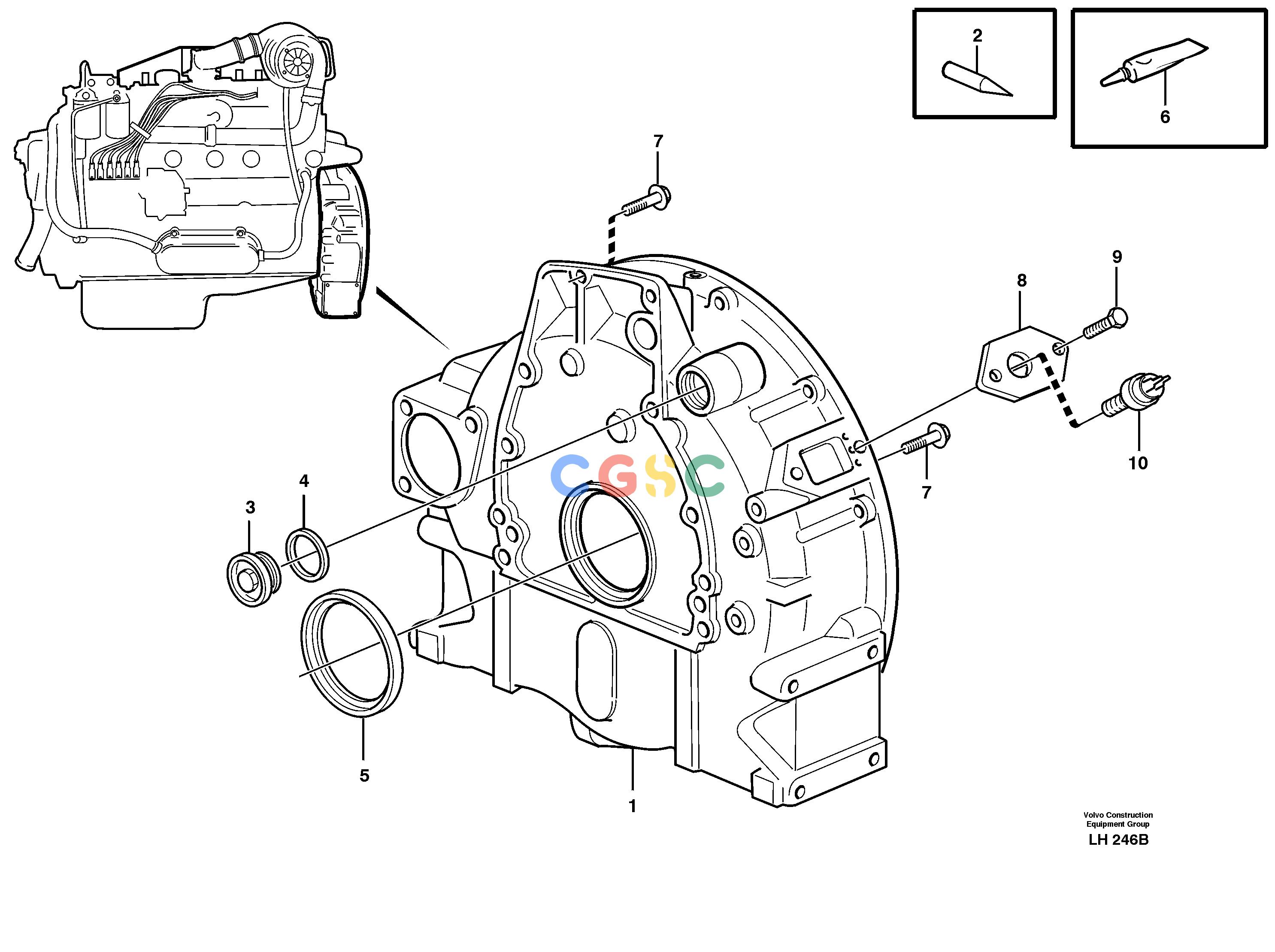 沃尔沃零件查询EW230B Flywheel housingSER NO 1736- NoneNoneNoneAutodata Volvo online