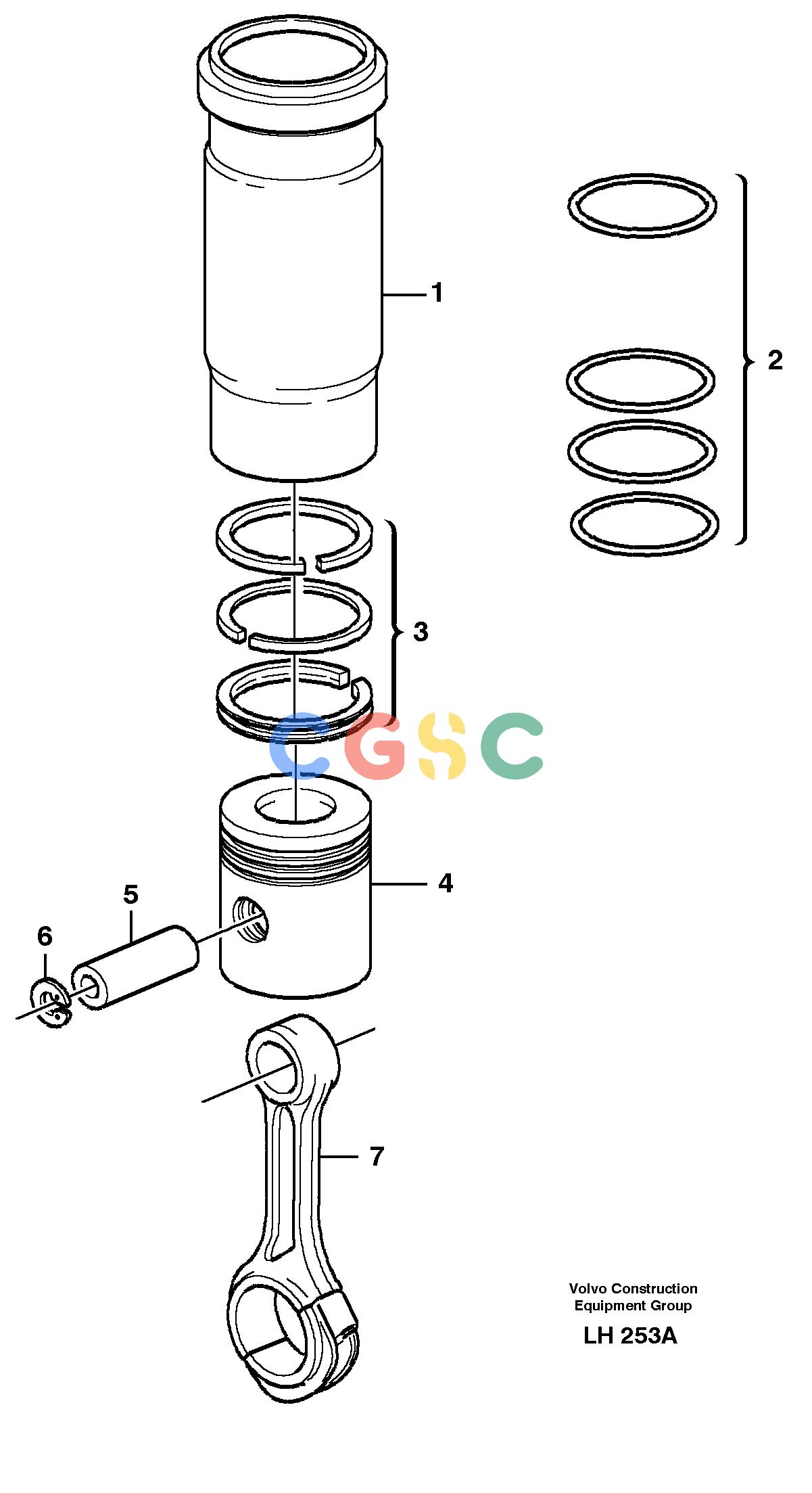 沃尔沃零件查询EW230B Cylinder liner and pistonSER NO 1736- NoneNoneNoneAutodata Volvo online