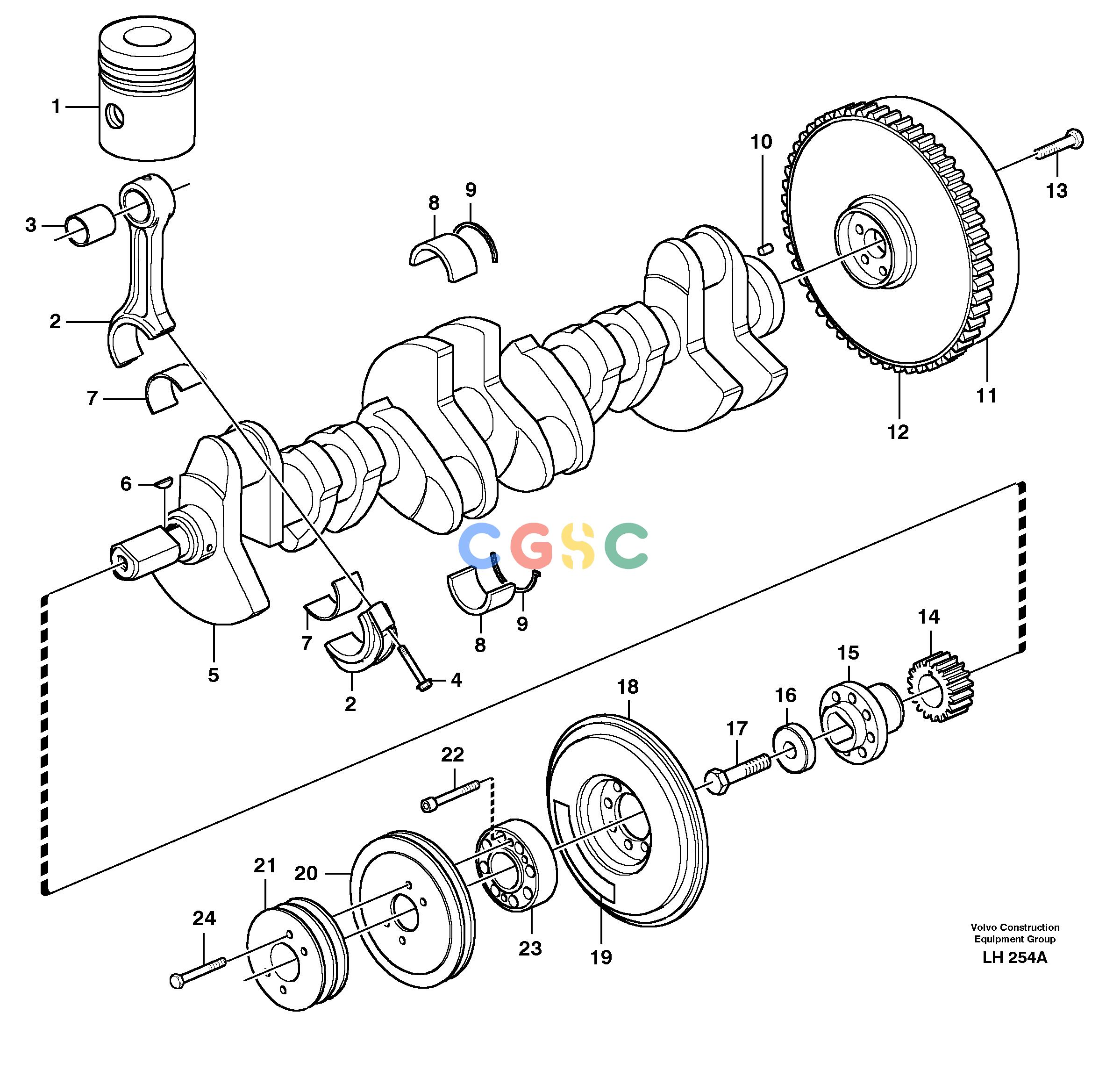 沃尔沃零件查询EW230B Crankshaft and related partsSER NO 1736- NoneNoneNoneAutodata Volvo online