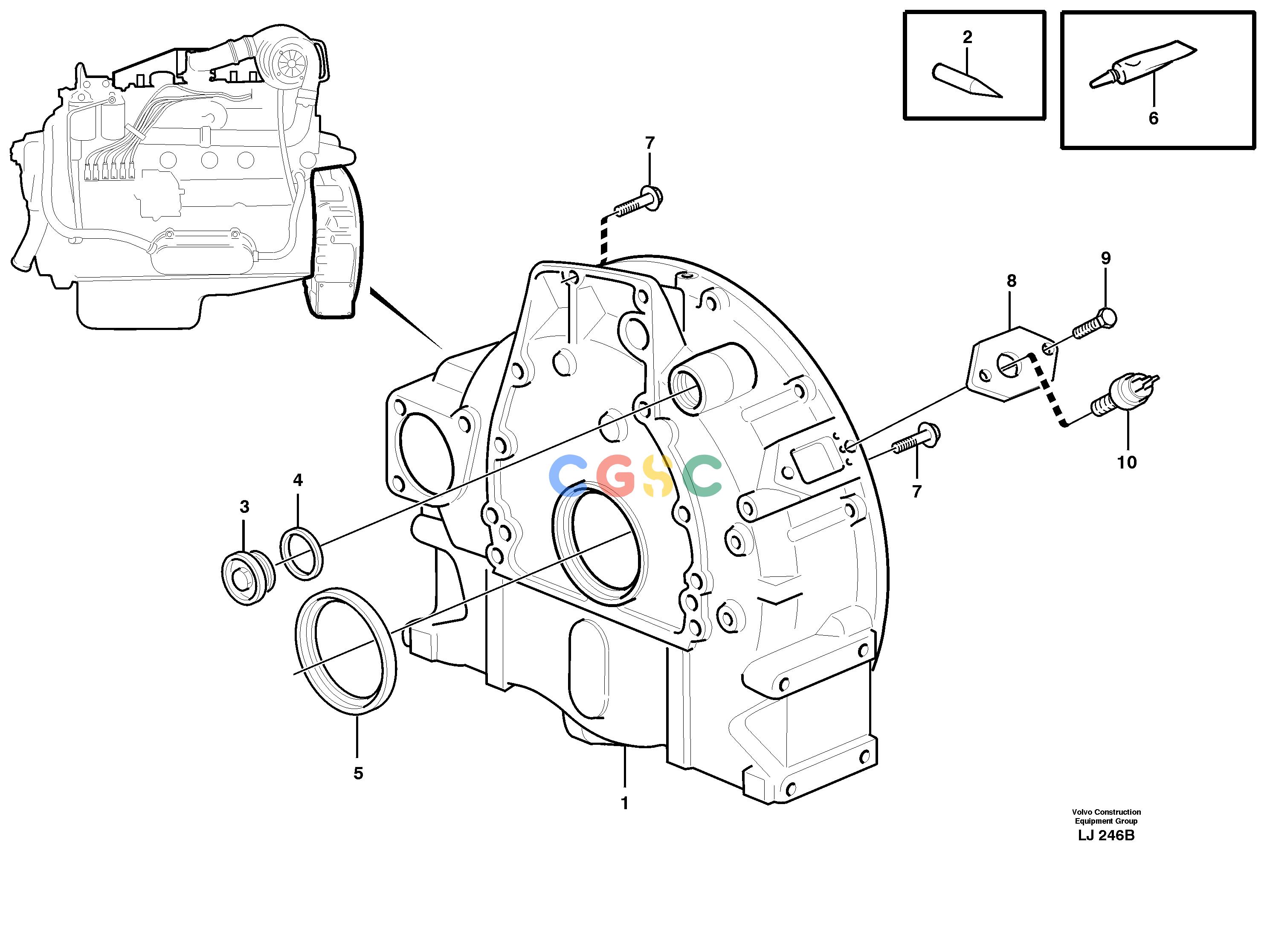 沃尔沃零件查询EC230B Flywheel housingSER NO 5252- NoneNoneNoneAutodata Volvo online