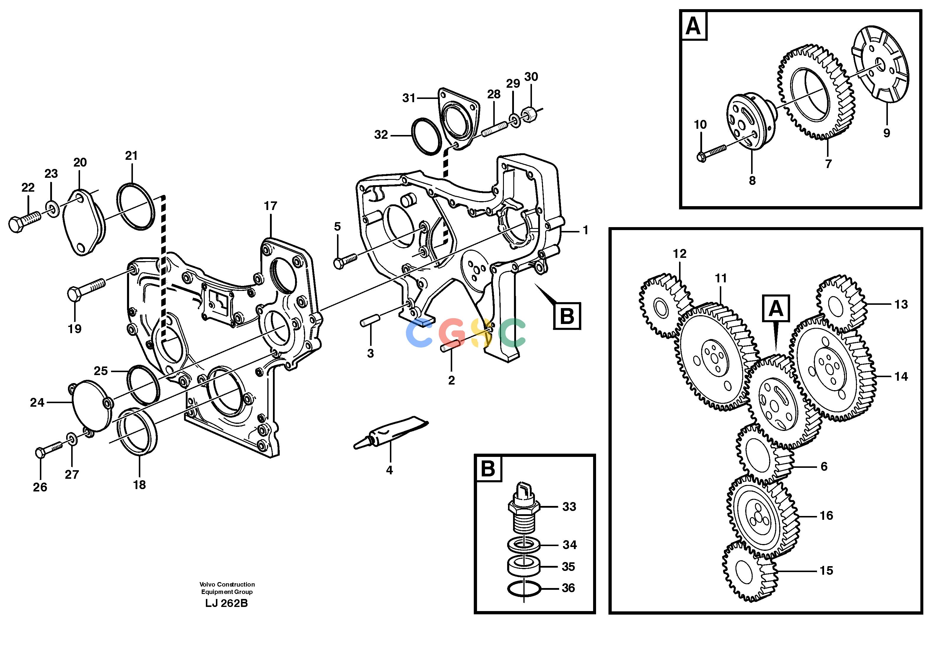 沃尔沃零件查询EC230B Timing gear casingSER NO 5252- NoneNoneNoneAutodata Volvo online