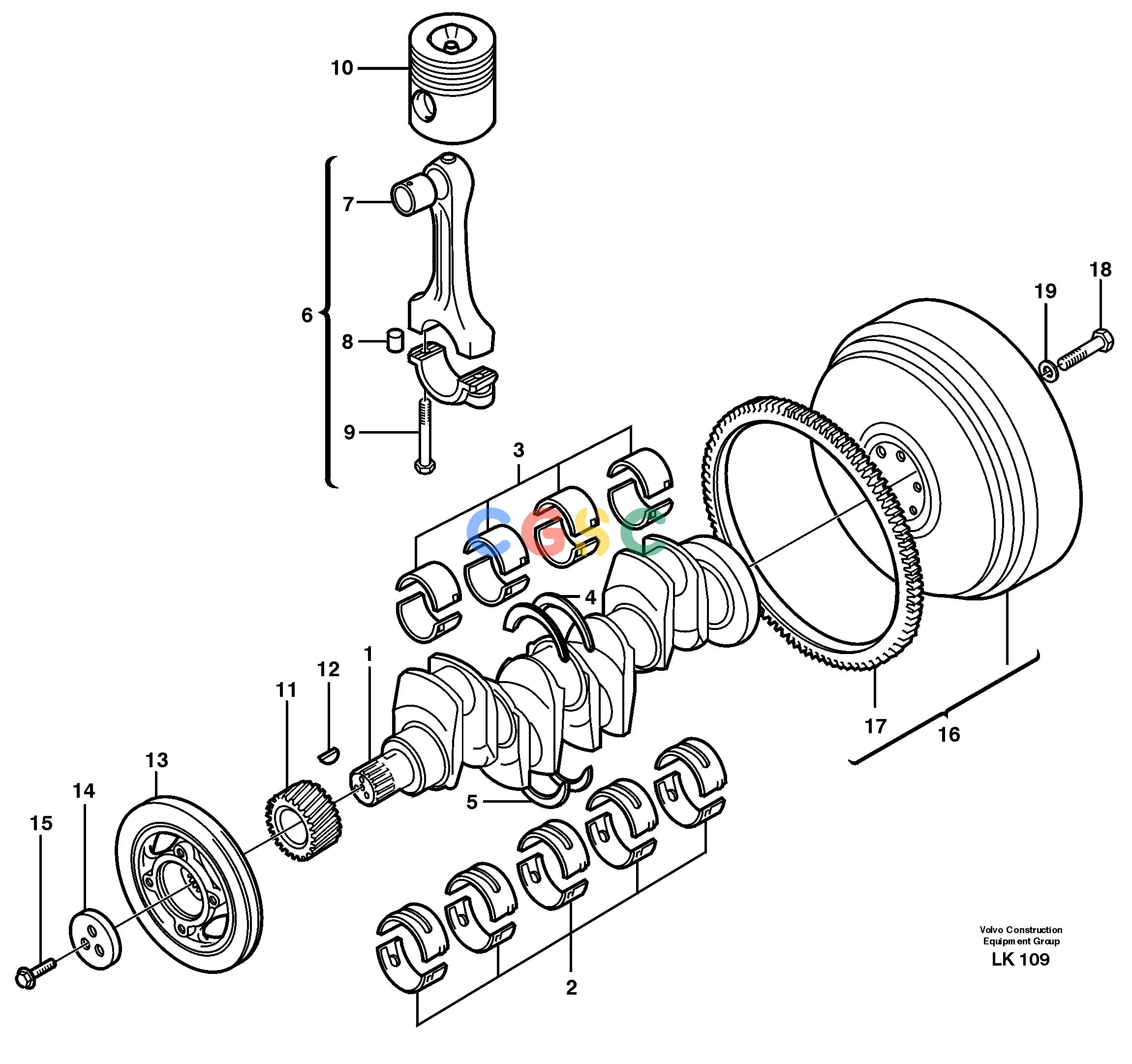沃尔沃零件查询EW140 Crankshaft and related partsSER NO 1001-1487 NoneNoneNoneAutodata Volvo online
