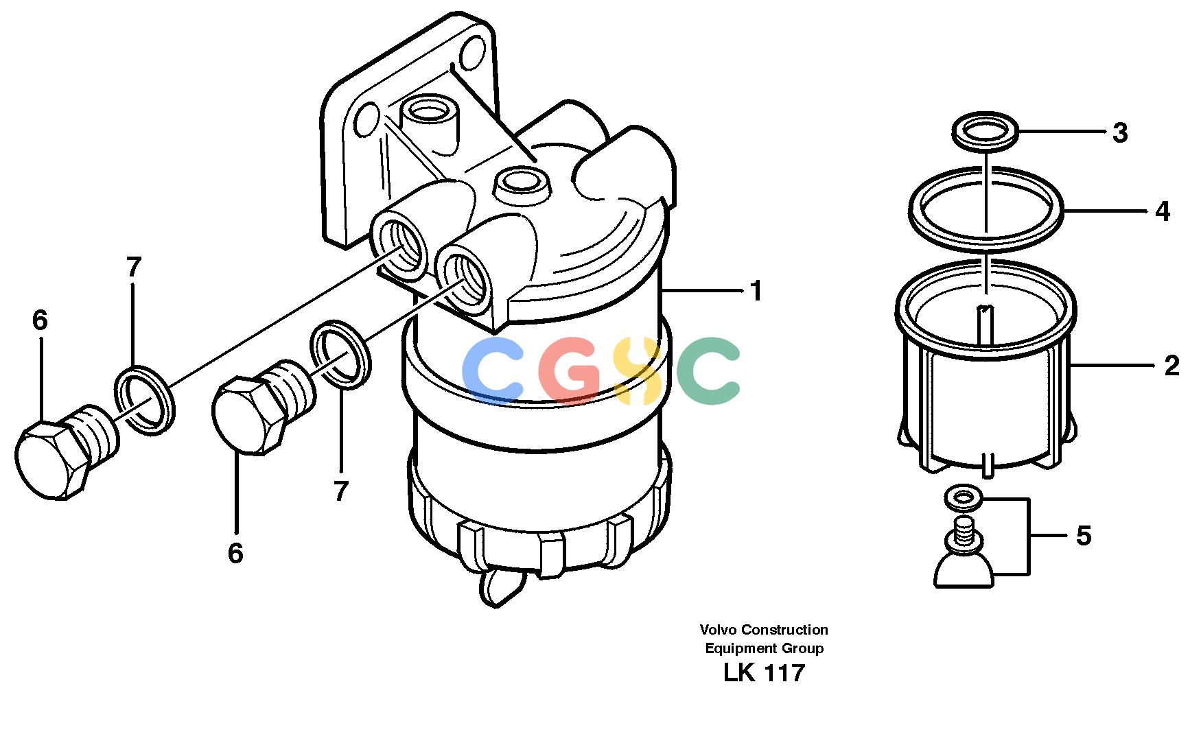 沃尔沃零件查询EW140 Water separatorSER NO 1001-1487 NoneNoneNoneAutodata Volvo online