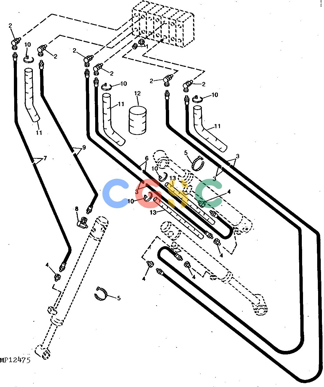 约翰迪尔零件查询800 - BACKHOE BUCKET, BOOM AND DIPPERSTICK HYDRAULIC HOSES AND FITTINGS (800)EPC John Deere online