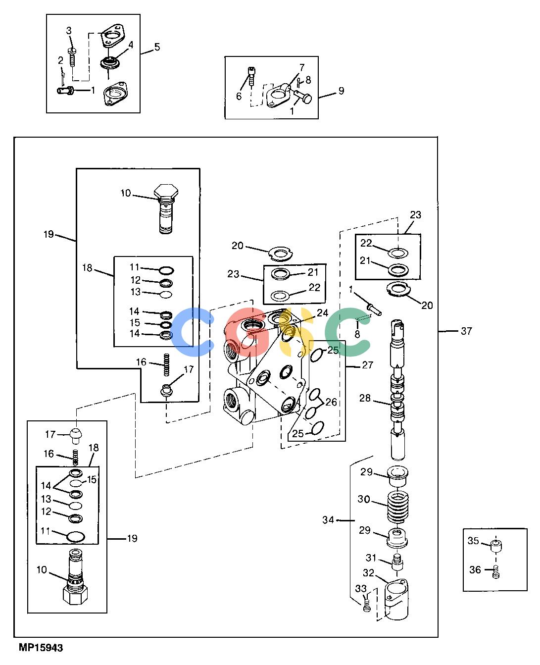 约翰迪尔零件查询10 - BACKHOE VALVE SECTIONEPC John Deere online