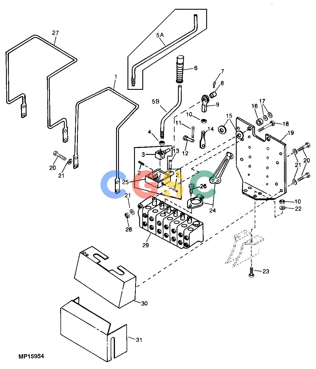 约翰迪尔零件查询10 - BACKHOE CONTROL LINKAGE, HANDLE AND SHROUDEPC John Deere online