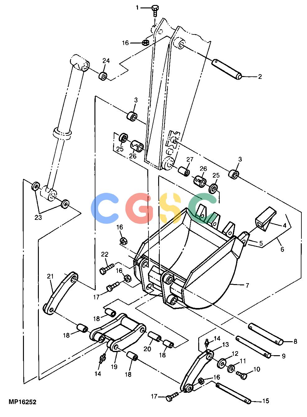 约翰迪尔零件查询800 - BACKHOE BUCKET AND BUCKET LINKAGE (900/911)EPC John Deere online