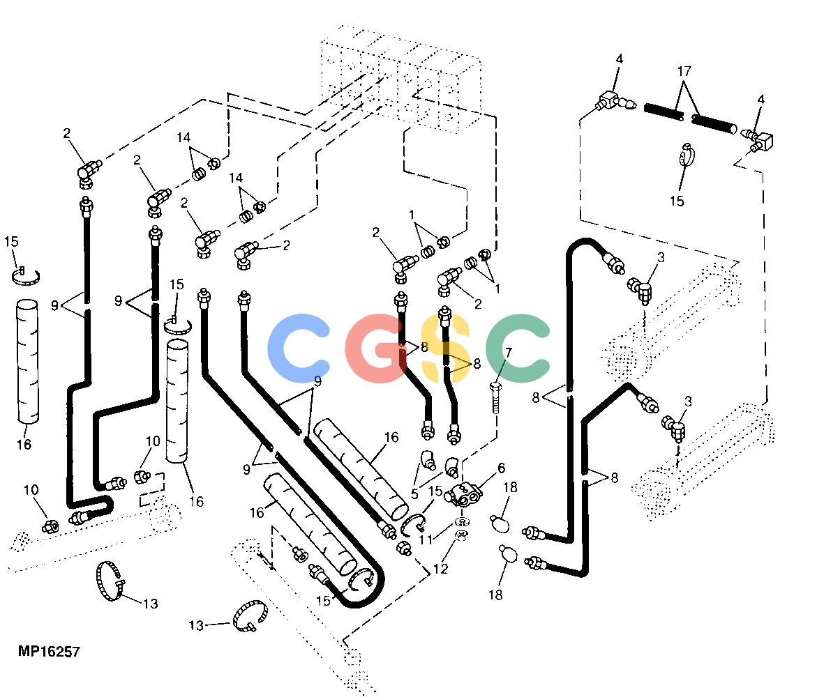 约翰迪尔零件查询800 - BACKHOE SWING AND STABILIZER HYDRAULIC HOSES AND FITTINGS (800)EPC John Deere online