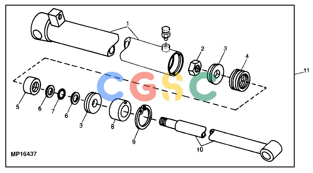 约翰迪尔零件查询10 - BACKHOE Swing Cylinder ( - 120248)EPC John Deere online