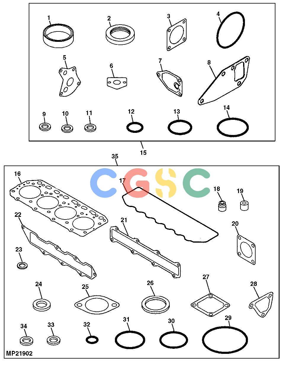 约翰迪尔零件查询110 - BACKHOE, LOADER Engine Gasket Kits (4TNE84-EJTLB) ( - 311032)EPC John Deere online