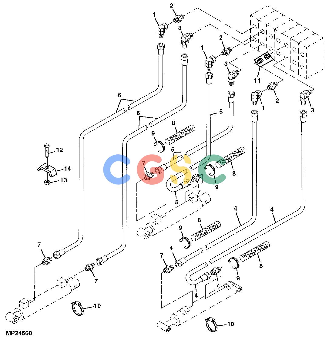 约翰迪尔零件查询800 - BACKHOE BUCKET, BOOM AND DIPPERSTICK HYDRAULIC HOSES AND FITTINGS (900/911)EPC John Deere online