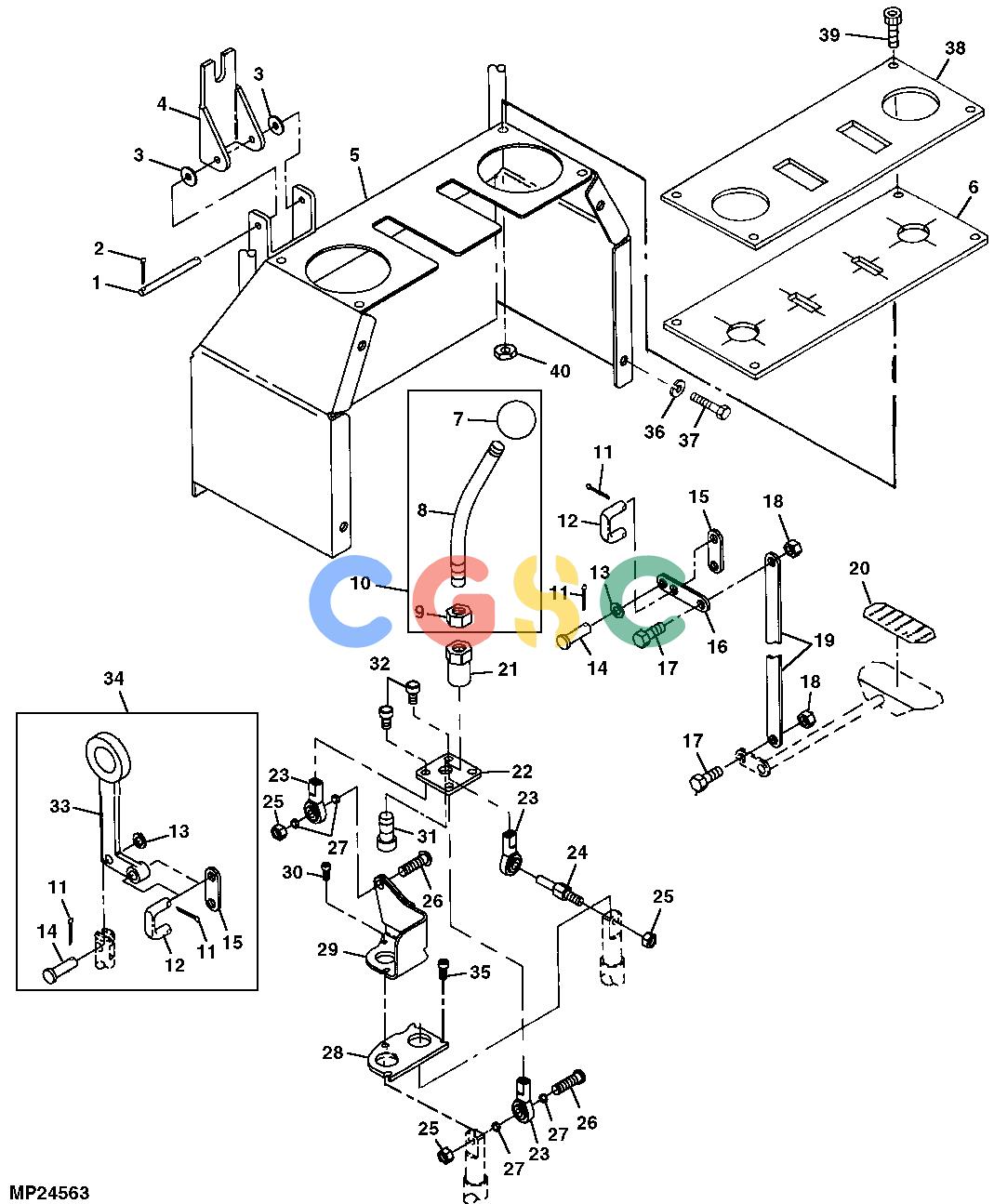 约翰迪尔零件查询800 - BACKHOE CONTROL LEVERS, LINKAGES, AND SHROUD (900/911)EPC John Deere online