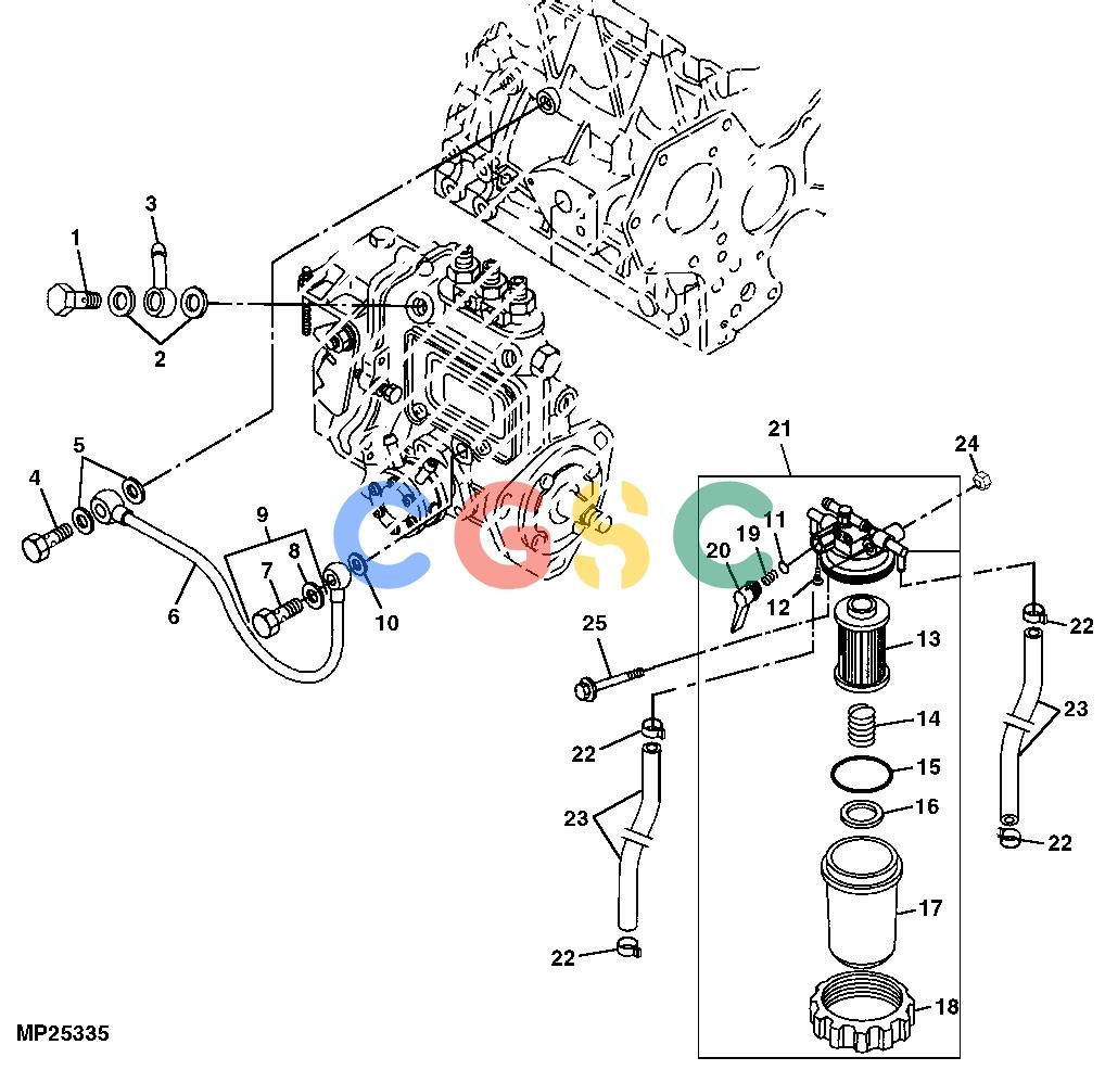 约翰迪尔零件查询110 - BACKHOE, LOADER Fuel Filter (4TNE84-EJTLB Engine) ( - 311032)EPC John Deere online
