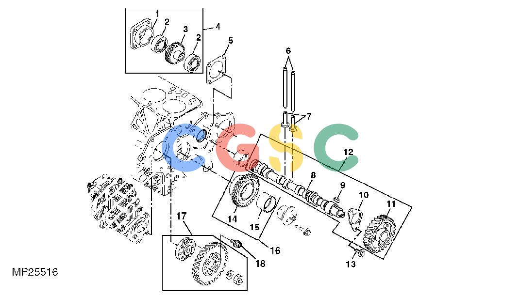 约翰迪尔零件查询110 - BACKHOE, LOADER Camshaft And Driving Gears (4TNE84-EJTLB) ( - 311032)EPC John Deere online