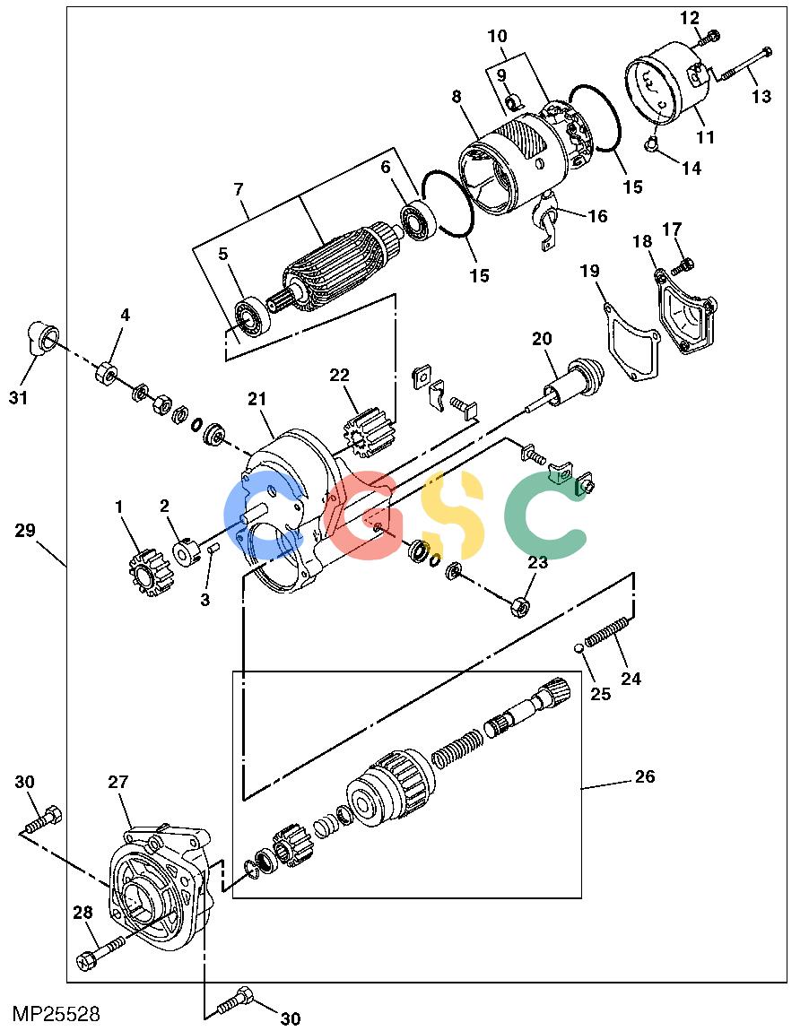 约翰迪尔零件查询110 - BACKHOE, LOADER StarterEPC John Deere online