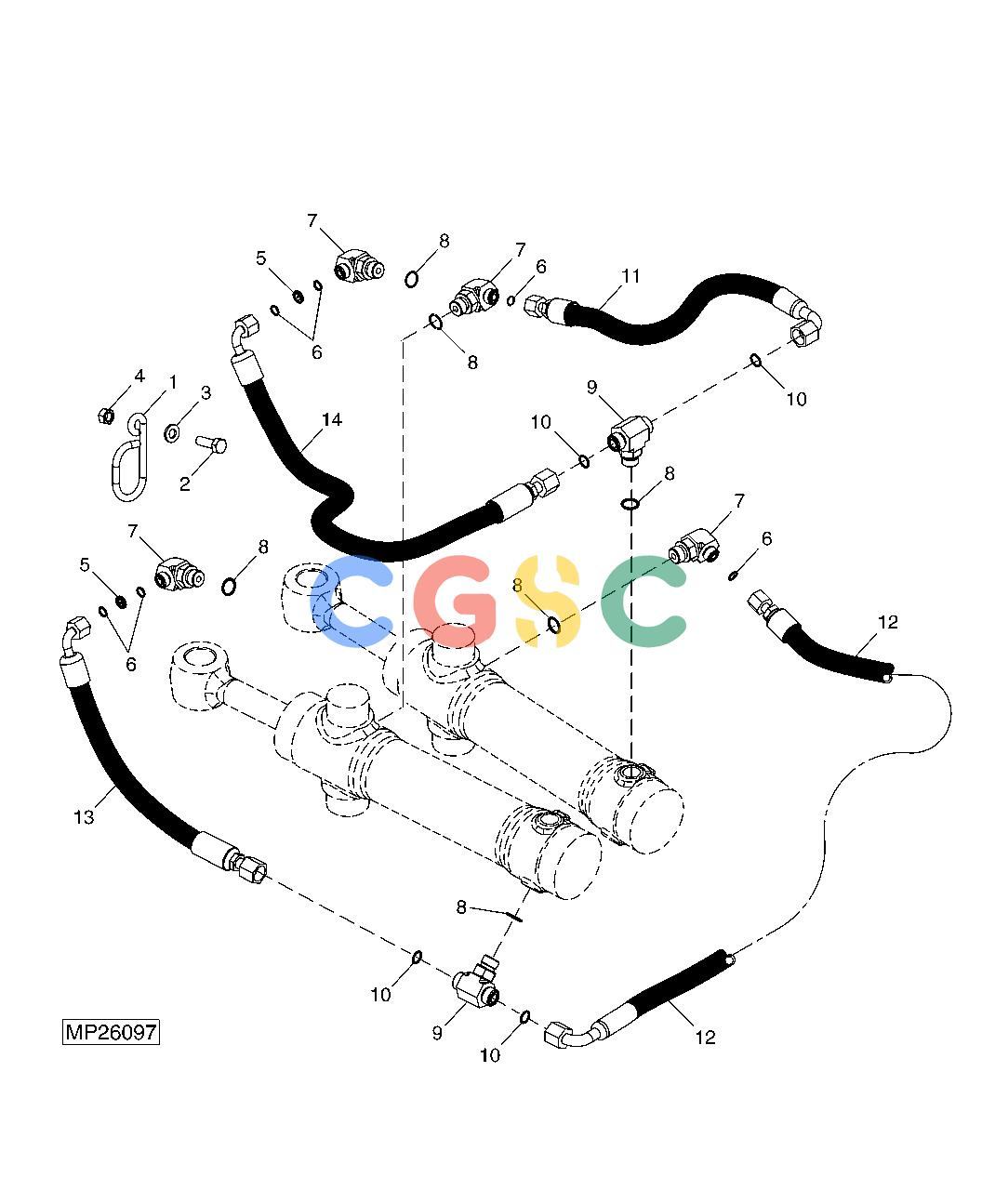 约翰迪尔零件查询110 - BACKHOE, LOADER HYDRAULIC LINES (SWING)EPC John Deere online