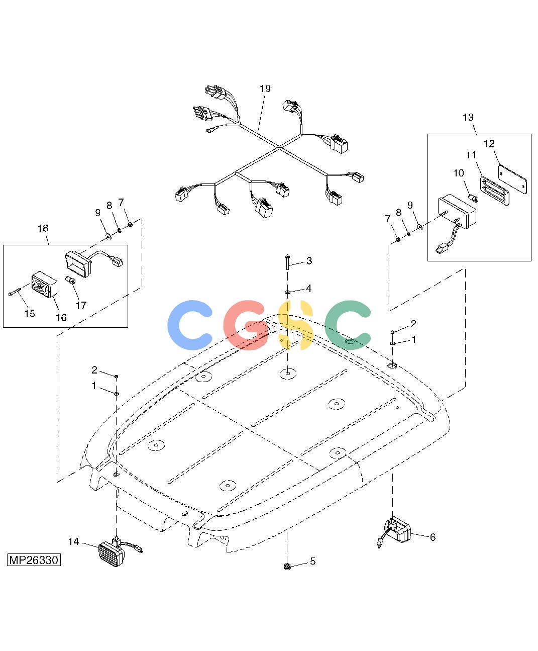 约翰迪尔零件查询110 - BACKHOE, LOADER HEADLIGHT AND TAIL LIGHT ASSEMBLYEPC John Deere online