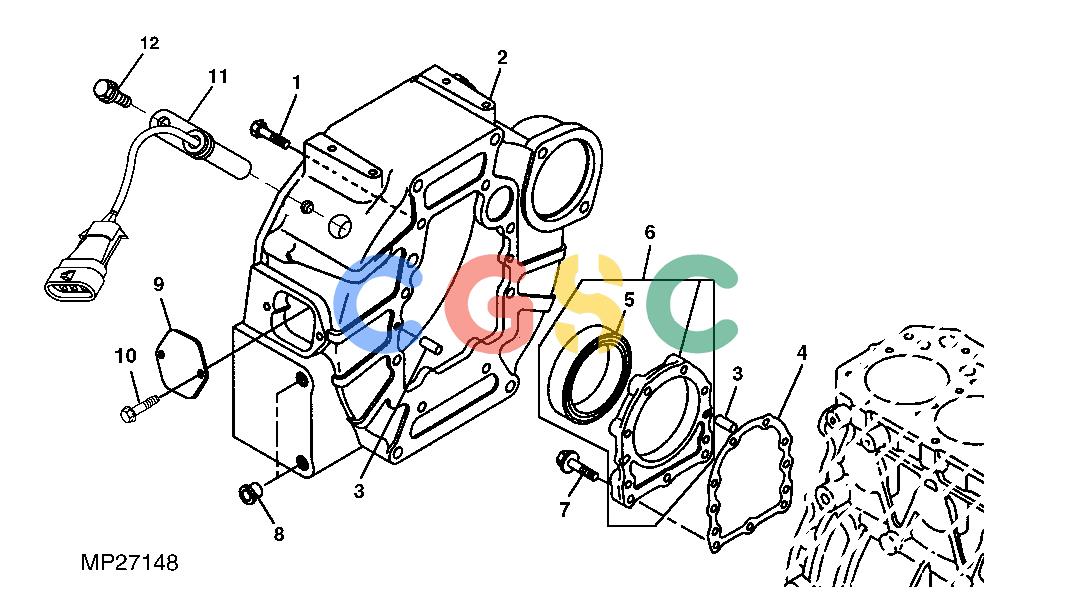 约翰迪尔零件查询110 - BACKHOE, LOADER Flywheel Housing And Oil Seal Case (4TNE84-EJTLB,4TNV88-MJTLB) ( - 711000)EPC John Deere online