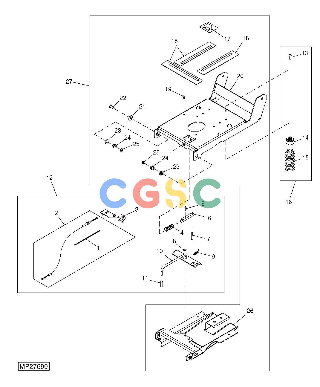 约翰迪尔零件查询110 - BACKHOE, LOADER Seat Suspension ( - 312164)EPC John Deere online