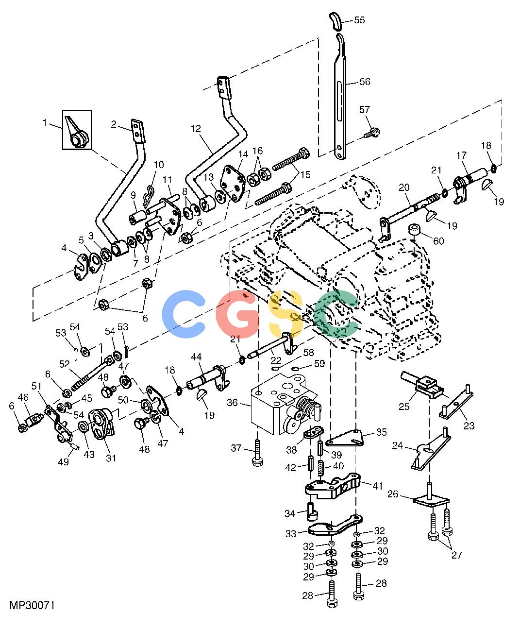 约翰迪尔零件查询110 - BACKHOE, LOADER Rockshaft Control Valve Linkage ( - 311232)EPC John Deere online