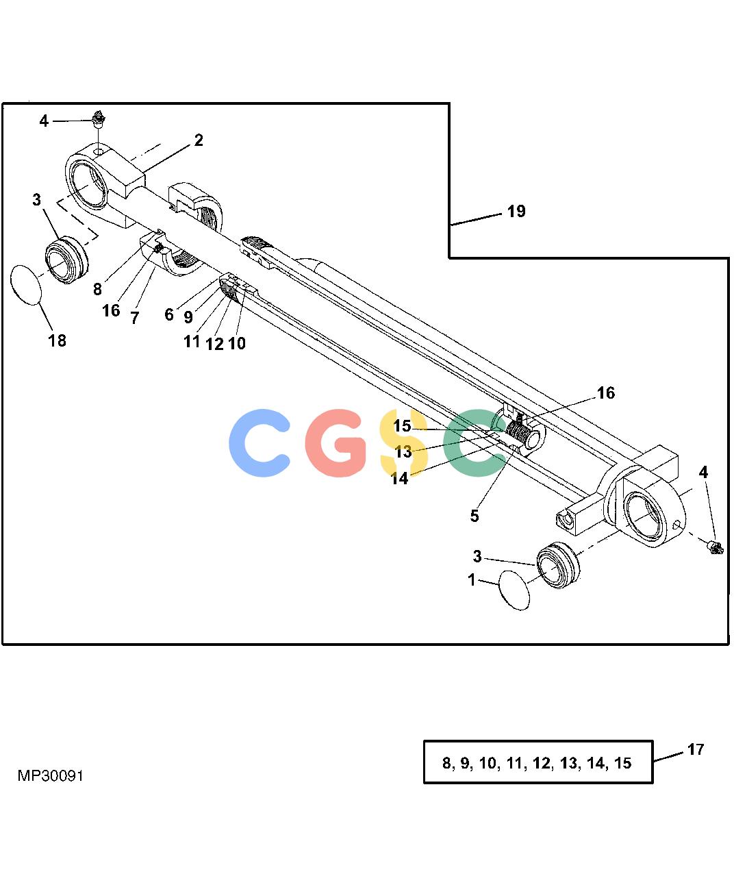 约翰迪尔零件查询110 - BACKHOE, LOADER BUCKET CLAMP CYLINDER (BACKHOE SERIAL NO. -102999)EPC John Deere online