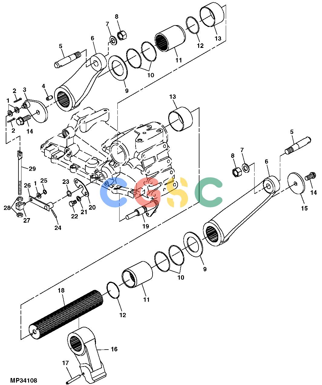 约翰迪尔零件查询110 - BACKHOE, LOADER Rockshaft Control Lift Arms (311233 - )EPC John Deere online