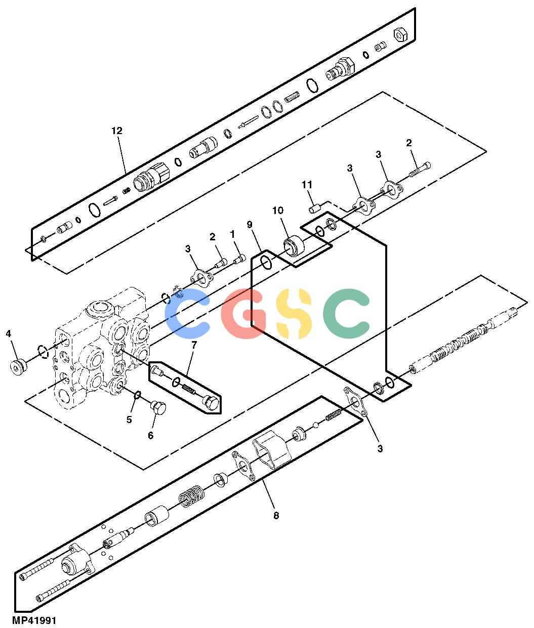 约翰迪尔零件查询110 - BACKHOE, LOADER CONTROL VALVE (DUAL SCV)EPC John Deere online