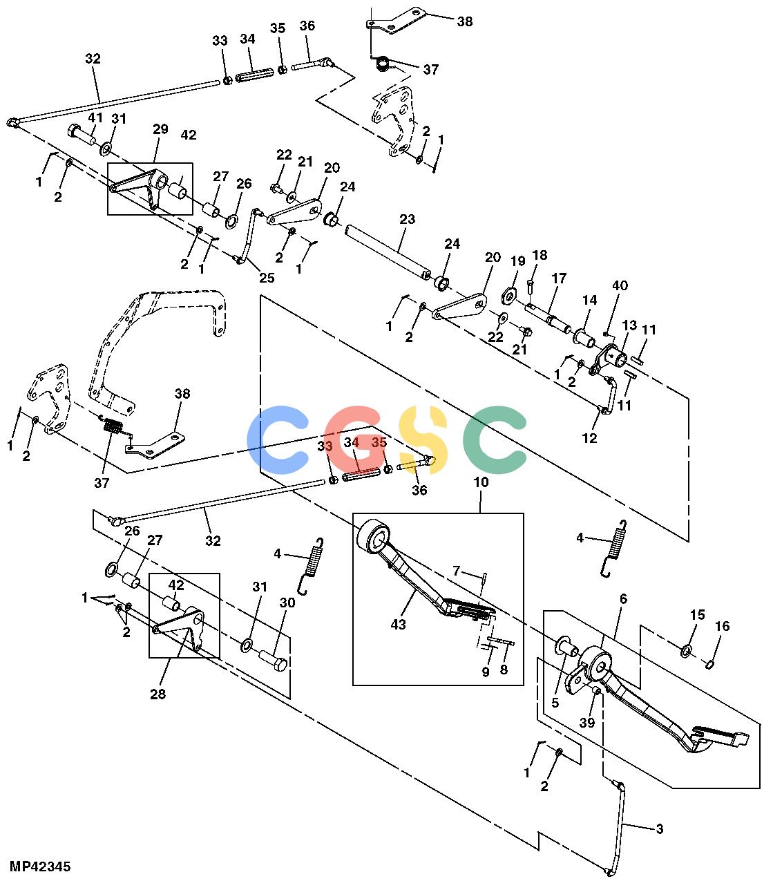 约翰迪尔零件查询110 - BACKHOE, LOADER Brake Pedals And Linkage (510163 - )EPC John Deere online