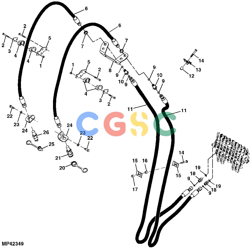 约翰迪尔零件查询110 - BACKHOE, LOADER Auxiliary Hydraulic Kit (7 Function) ( - 102999)EPC John Deere online