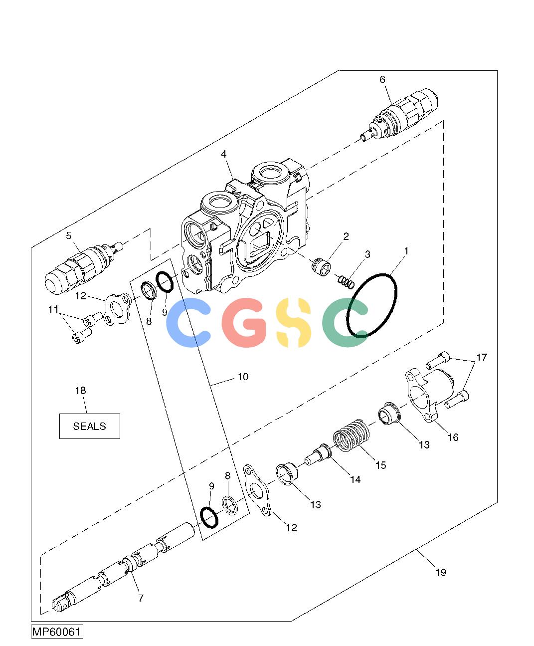 约翰迪尔零件查询110 - BACKHOE, LOADER VALVE SECTION (CROWD)EPC John Deere online