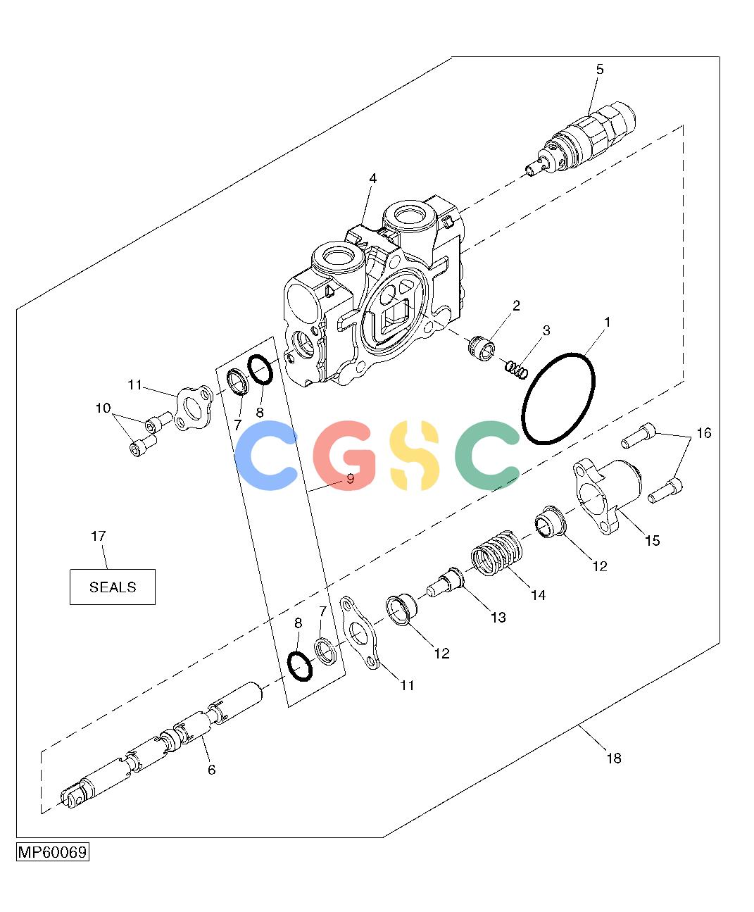 约翰迪尔零件查询110 - BACKHOE, LOADER Valve Section (Bucket) ( - 104085)EPC John Deere online