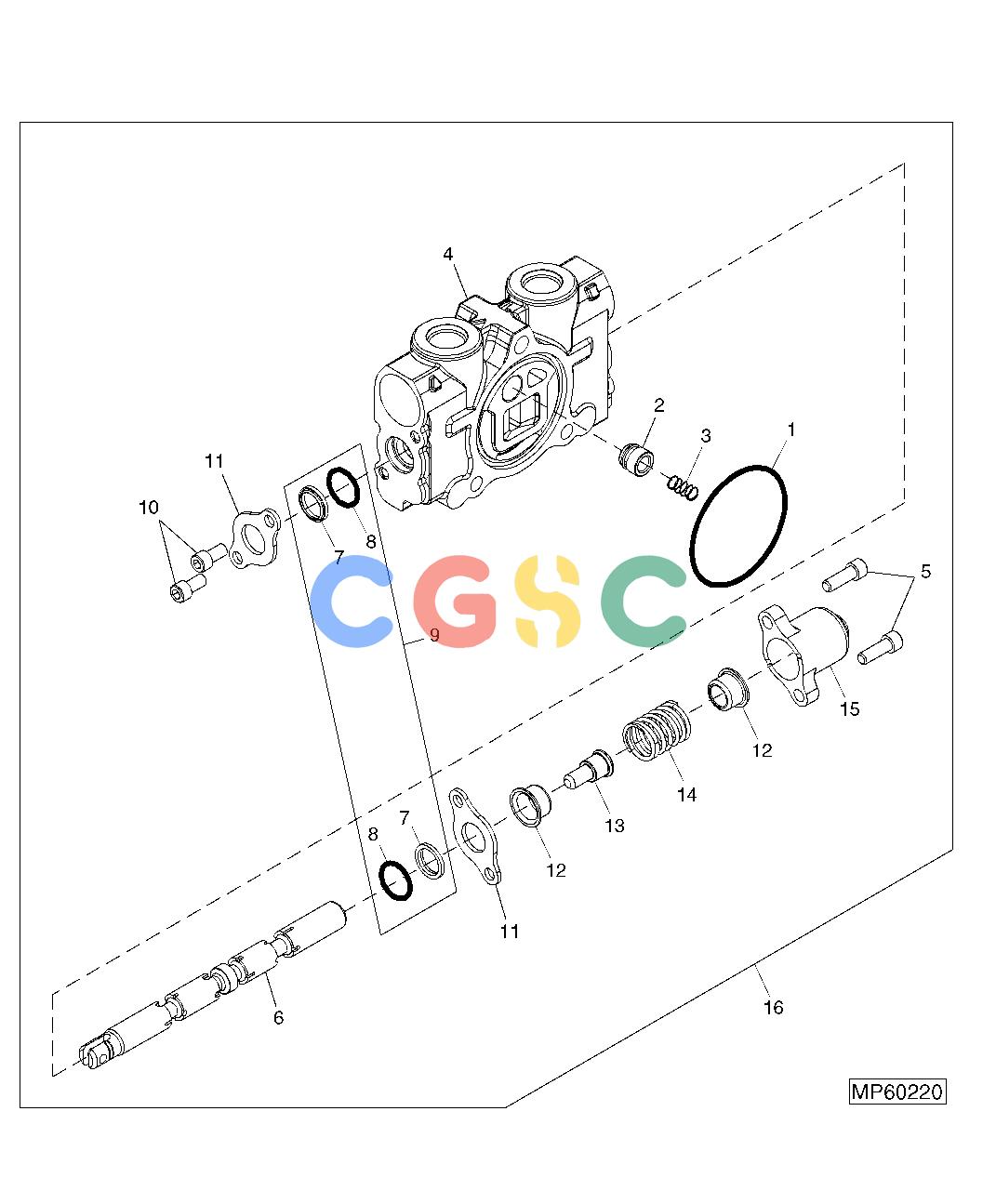 约翰迪尔零件查询110 - BACKHOE, LOADER Valve Section, Bucket (104086 - )EPC John Deere online