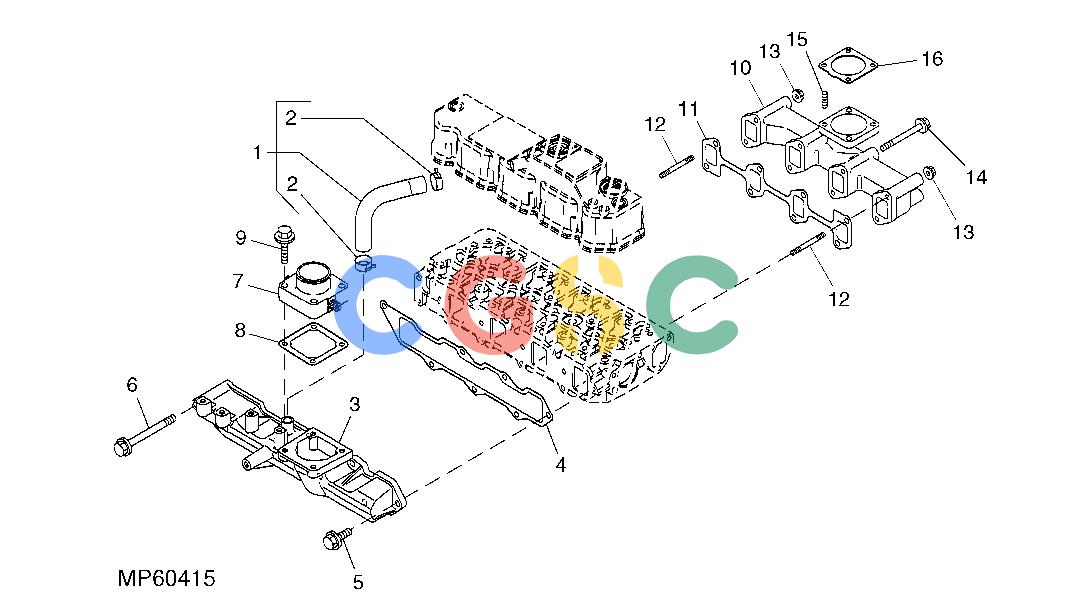 约翰迪尔零件查询110 - BACKHOE, LOADER Intake And Exhaust Manifolds (4TNV88-MJTLB) (311033 - 711000)EPC John Deere online