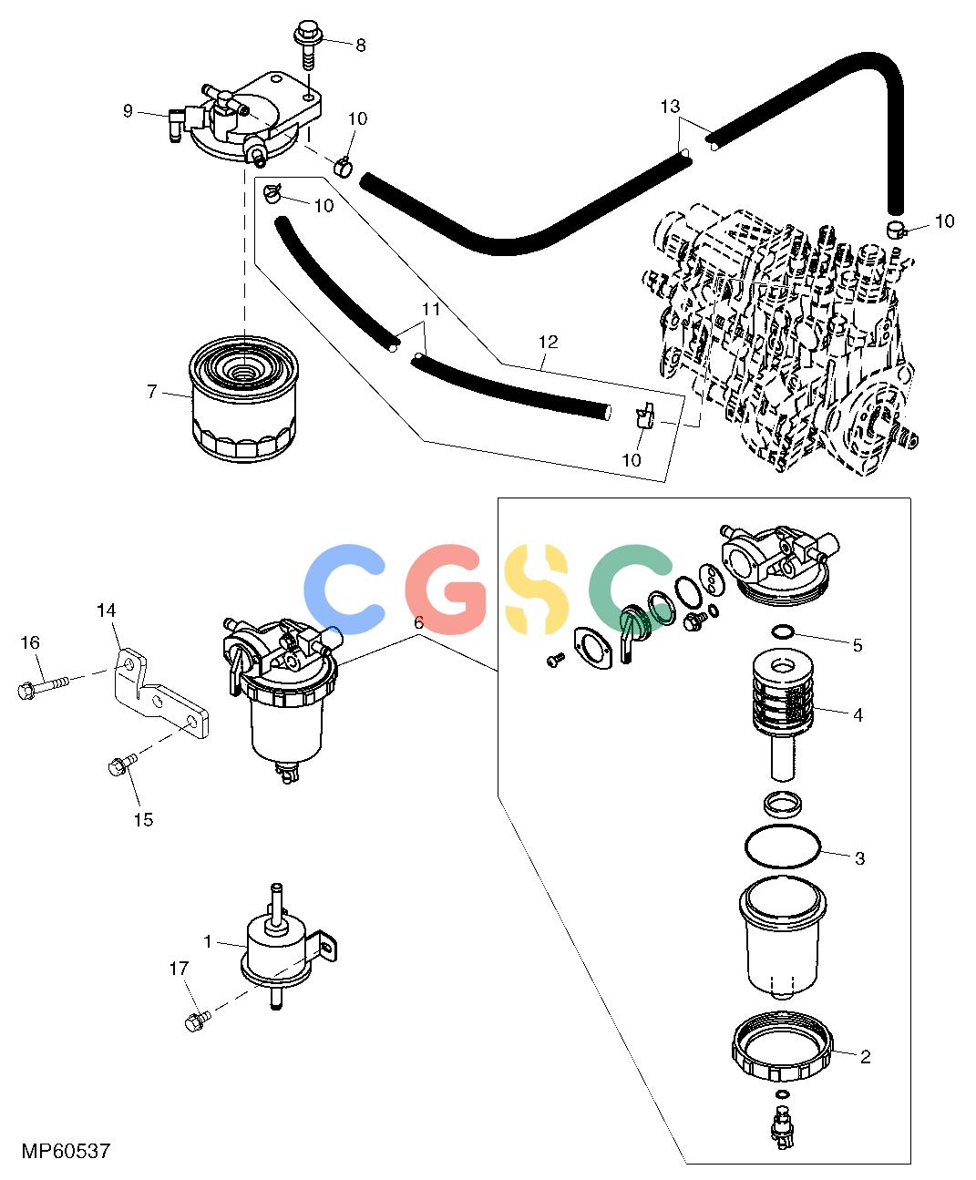 约翰迪尔零件查询110 - BACKHOE, LOADER Fuel Filter (4TNV88-MJTLB Engine) (311033 - 711000)EPC John Deere online
