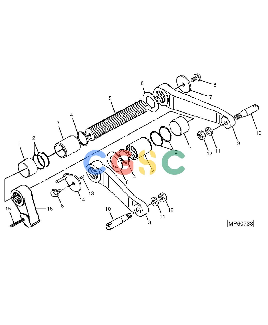 约翰迪尔零件查询110 - BACKHOE, LOADER Rockshaft Control Lift Arms ( - 311232)EPC John Deere online
