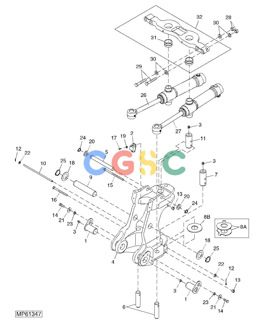 约翰迪尔零件查询110 - BACKHOE, LOADER Swing FrameEPC John Deere online