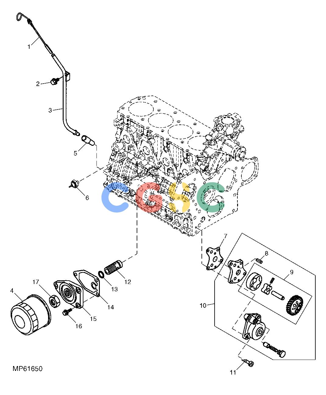 约翰迪尔零件查询110 - BACKHOE, LOADER Engine Oil Pump, Filter And Dipstick (4TNE84-EJTLB) ( - 311032)EPC John Deere online