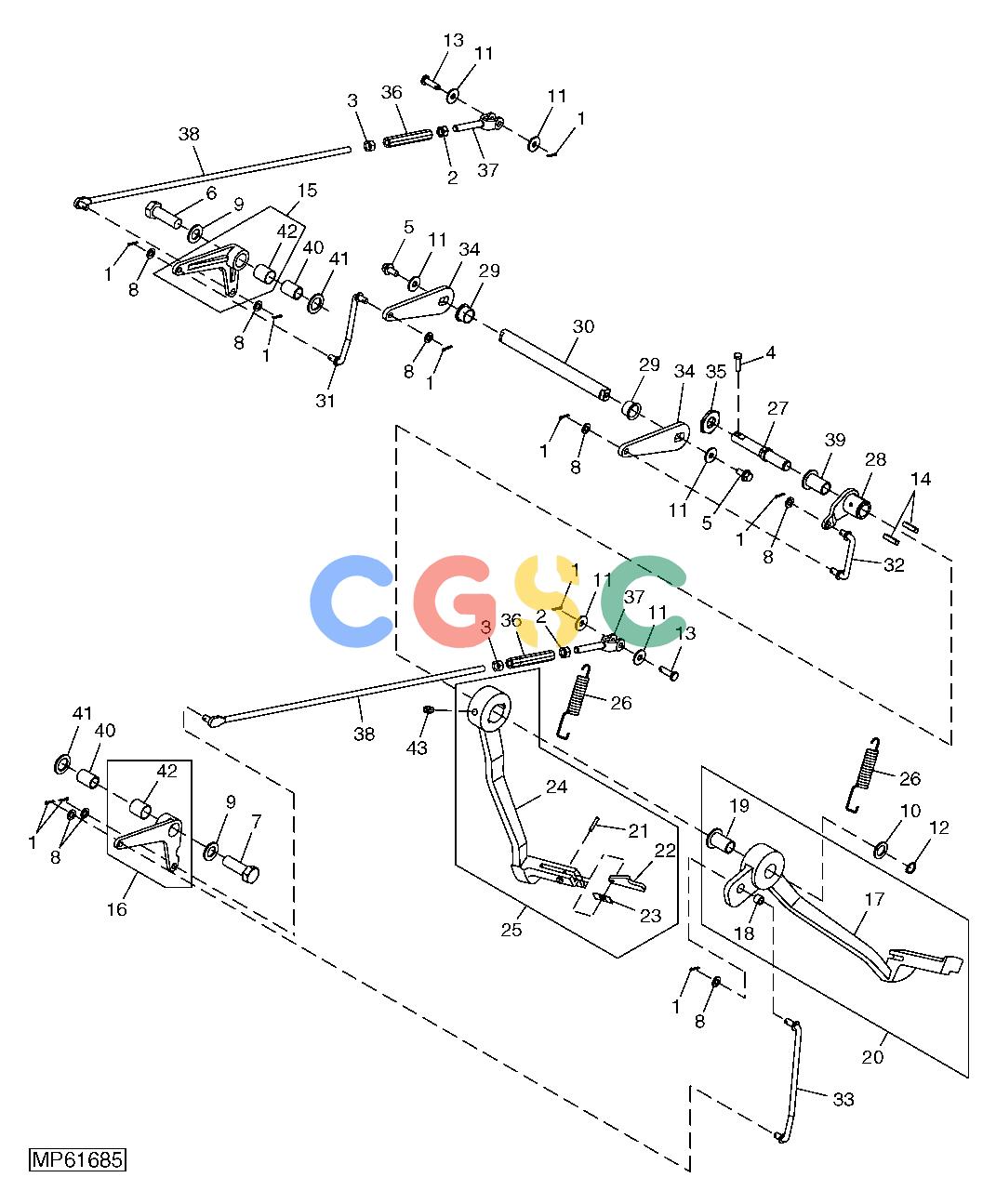 约翰迪尔零件查询110 - BACKHOE, LOADER Brake Pedals And Linkage ( - 410155)EPC John Deere online