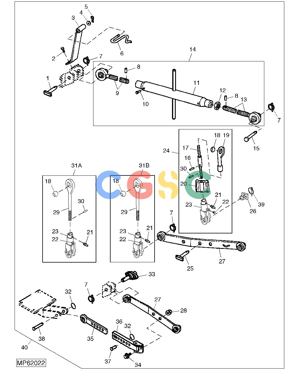 约翰迪尔零件查询110 - BACKHOE, LOADER Three Point Hitch, Sway Blocks, OptionalEPC John Deere online