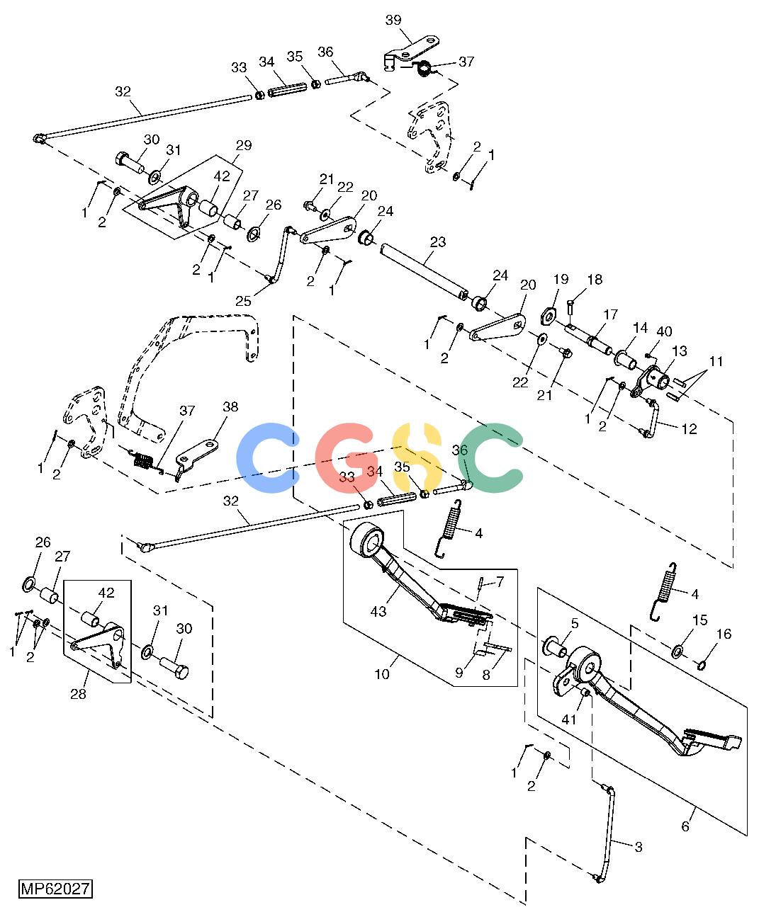约翰迪尔零件查询110 - BACKHOE, LOADER Brake Pedals And Linkage (410156 - 510162)EPC John Deere online