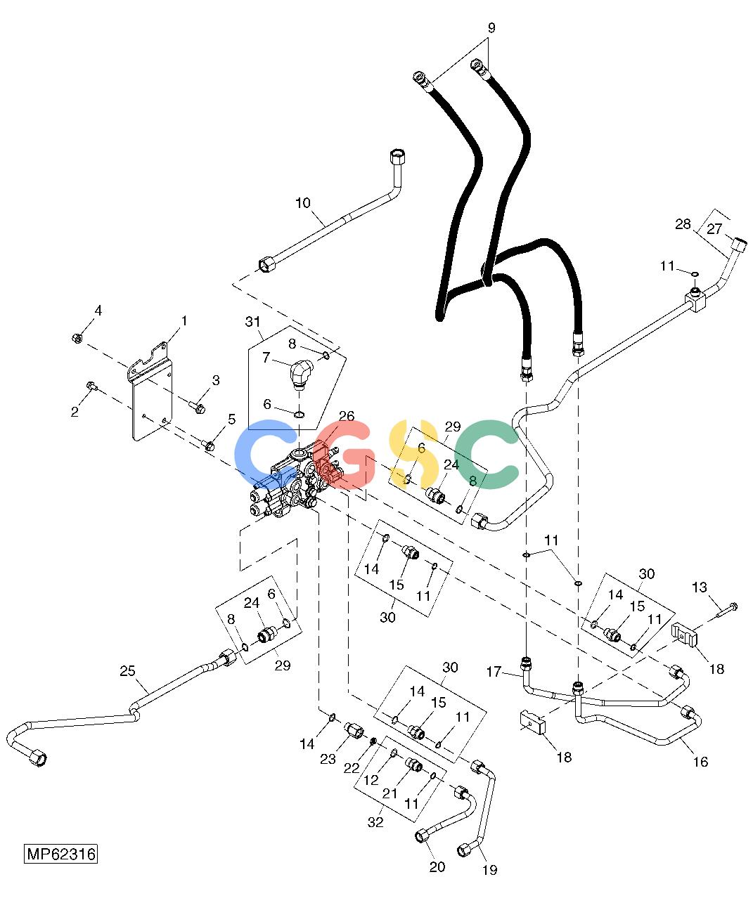 约翰迪尔零件查询110 - BACKHOE, LOADER Hydraulic Lines, Dual SCVEPC John Deere online