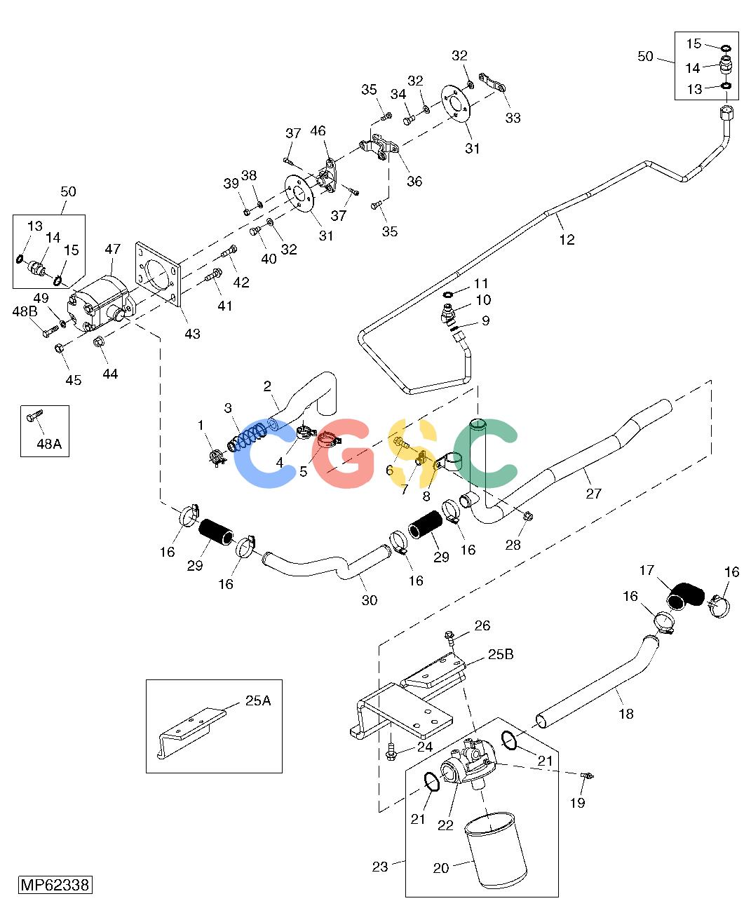 约翰迪尔零件查询110 - BACKHOE, LOADER Transmission Suction Line And Implement Pump Line ( - 411646)EPC John Deere online