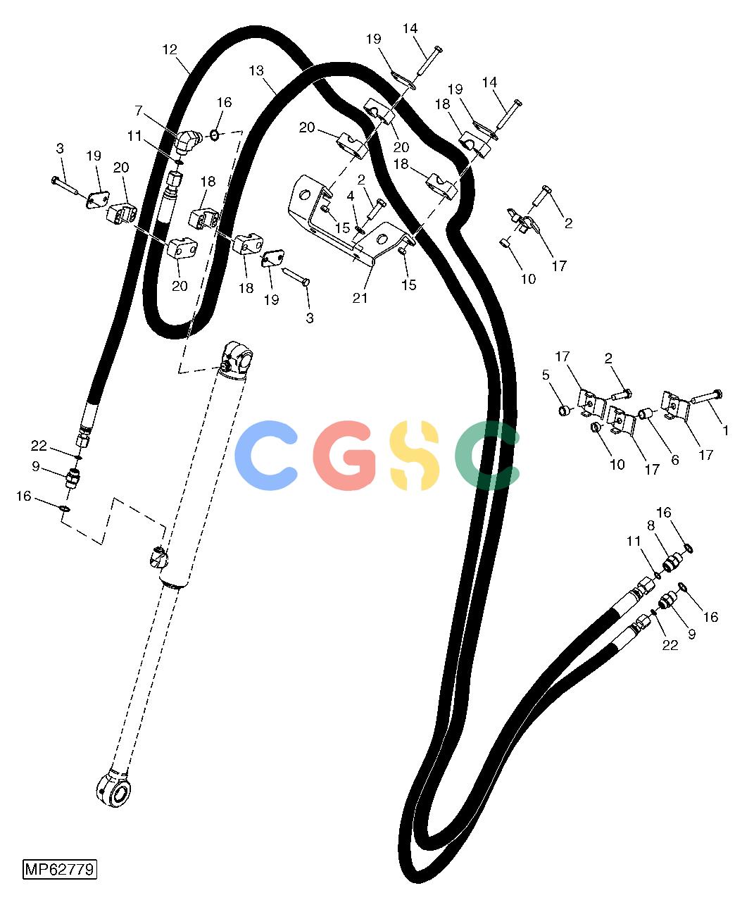 约翰迪尔零件查询110 - BACKHOE, LOADER Hydraulic Lines (Bucket/Dipperstick) (107887 - )EPC John Deere online