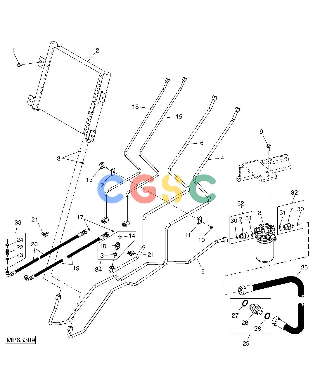 约翰迪尔零件查询110 - BACKHOE, LOADER POWER STEERING LINES (HYDROSTATIC TRANSMISSION)EPC John Deere online