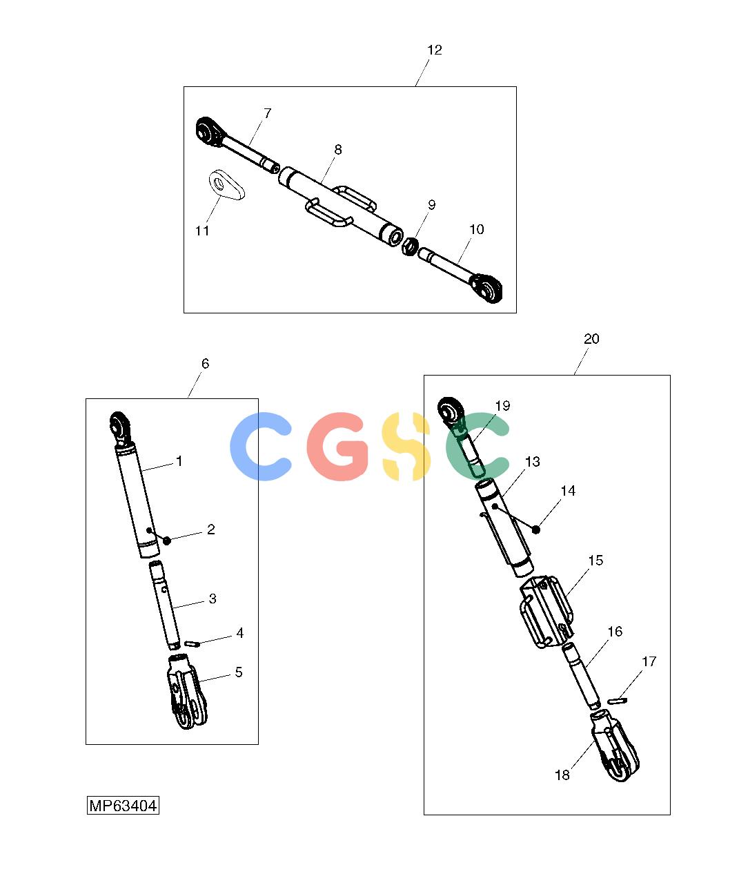 约翰迪尔零件查询110 - BACKHOE, LOADER THREE POINT HITCH LIFT LINKSEPC John Deere online
