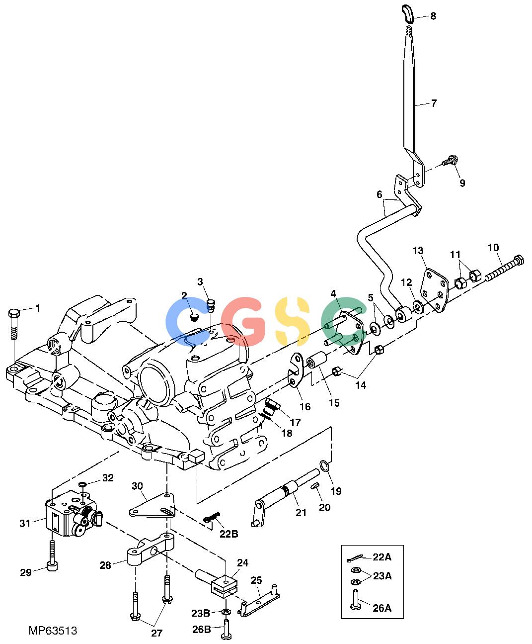 约翰迪尔零件查询110 - BACKHOE, LOADER Rockshaft Control Valve Linkage (311233 - )EPC John Deere online